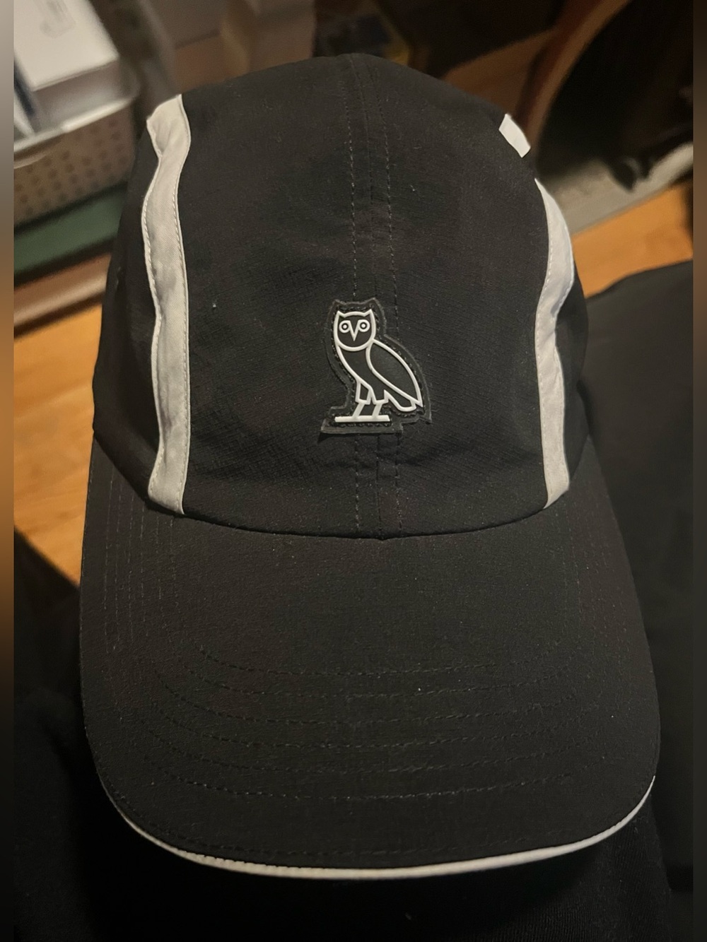 Official October’s Very Own 5 Panel Cap OVO Hat Black White Stripe Owl Logo